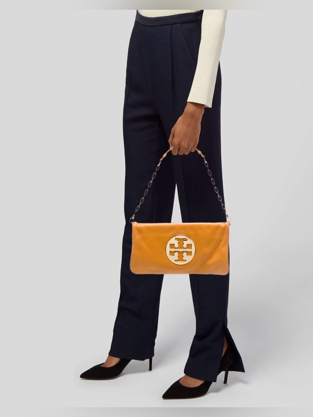 Tory Burch Mustard Leather Shoulder Bag